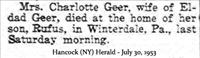 Geer, Charlotte (Death Notice)